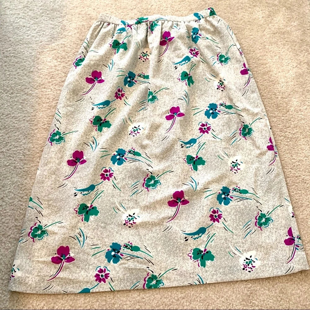 Vintage WEATHERVANE Floral Lined Midi Skirt